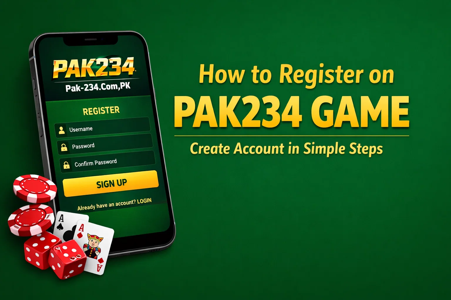 How to Register on PAK234 Game